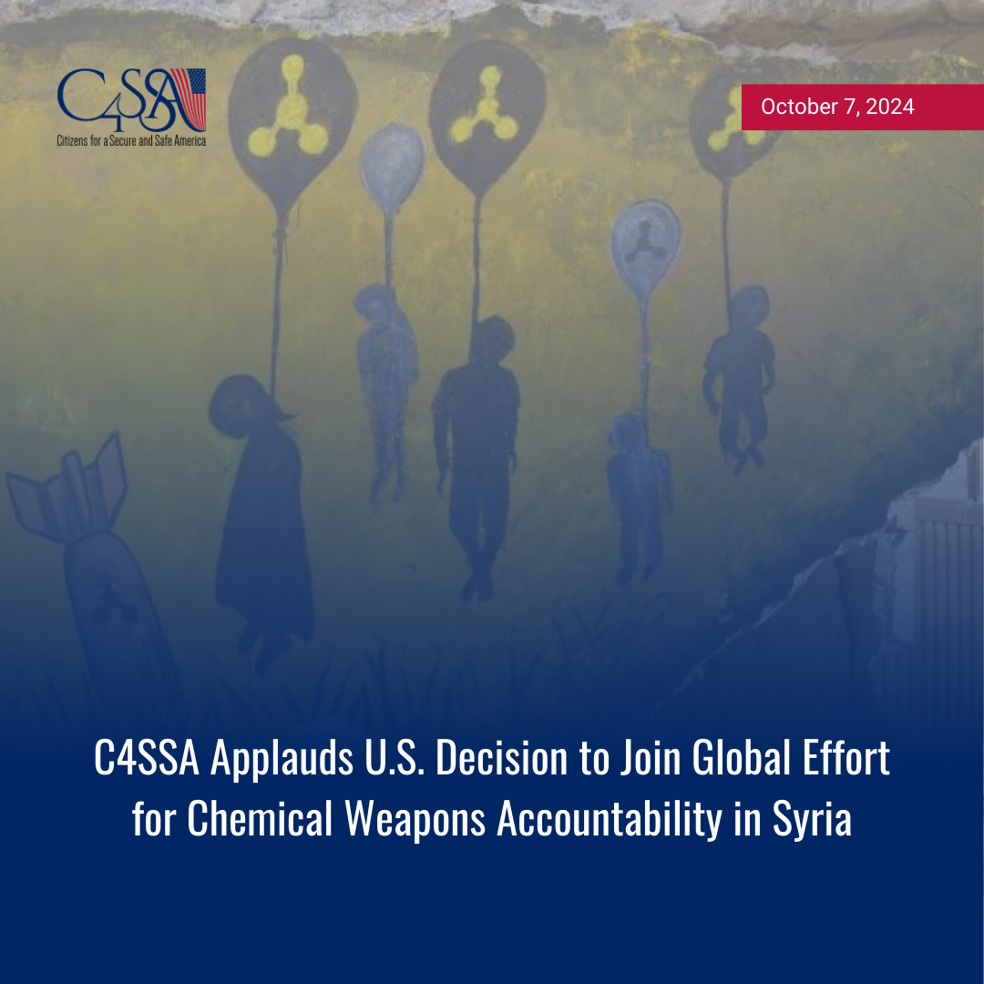 C4SSA Applauds U.S. Decision to Join Global Effort for Chemical Weapons Accountability in Syria