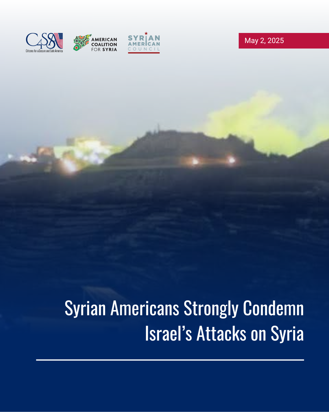 Syrian Americans Strongly Condemn Israel’s Attacks on Syria